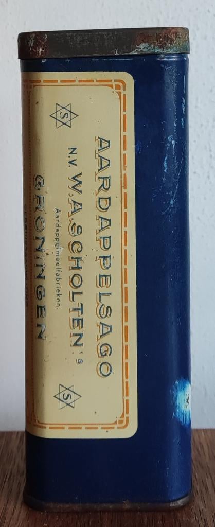 Blikje AARDAPPELSAGO N.V. W.A SCHOLTEN GRONINGEN, Verzamelen, Blikken, Ophalen of Verzenden, Gebruikt, Overige