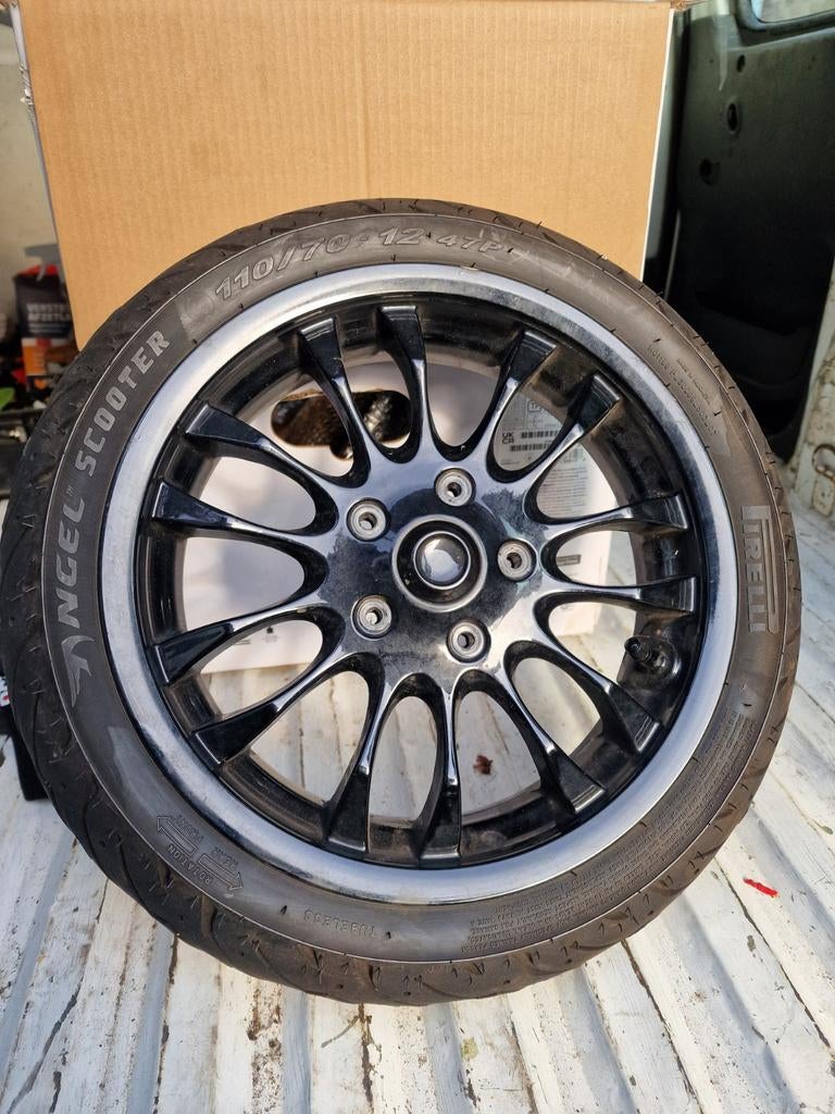 Velgenset Vespa 12 inch glans zwart, Fietsen en Brommers, Brommeronderdelen | Scooters, Ophalen, Gebruikt, Overige typen, Vespa