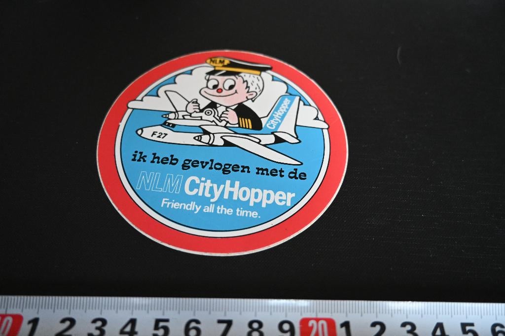 sticker Fokker F27 NLM CityHopper Friendly all the time, Ophalen, Zo goed als nieuw