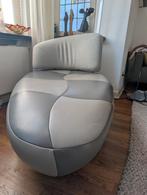 kikko lederen fauteuil met stoffen rugleuning Leolux, Ophalen, Gebruikt, Eenpersoons, 75 tot 100 cm