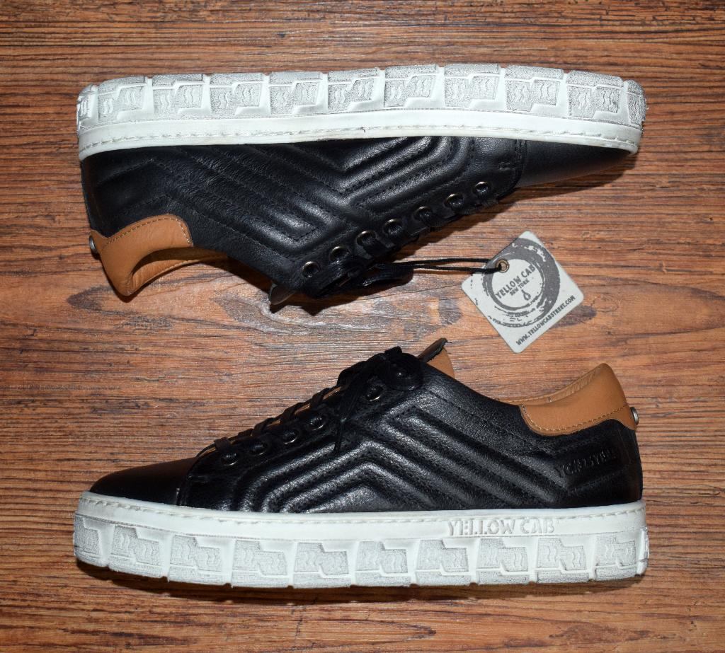 YELLOW CAB - leren sneakers check black - maat 37, Kleding | Dames, Schoenen, Nieuw, Sneakers of Gympen, Zwart, Ophalen of Verzenden