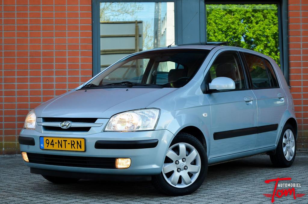 Hyundai Getz 1.3i GLS Sky | OPEN DAK | AIRCO | NIEUWE APK, Auto's, Hyundai, Voorwielaandrijving, 4 cilinders, Blauw, Origineel Nederlands