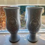 Hoge witte craquelé potten in landelijke stijl, Ophalen, Gebruikt, 50 tot 75 cm, Wit