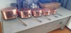 5 dlg set koperkleurige  pannen, Huis en Inrichting, Keuken | Potten en Pannen, Ophalen of Verzenden, Gebruikt, Overige materialen