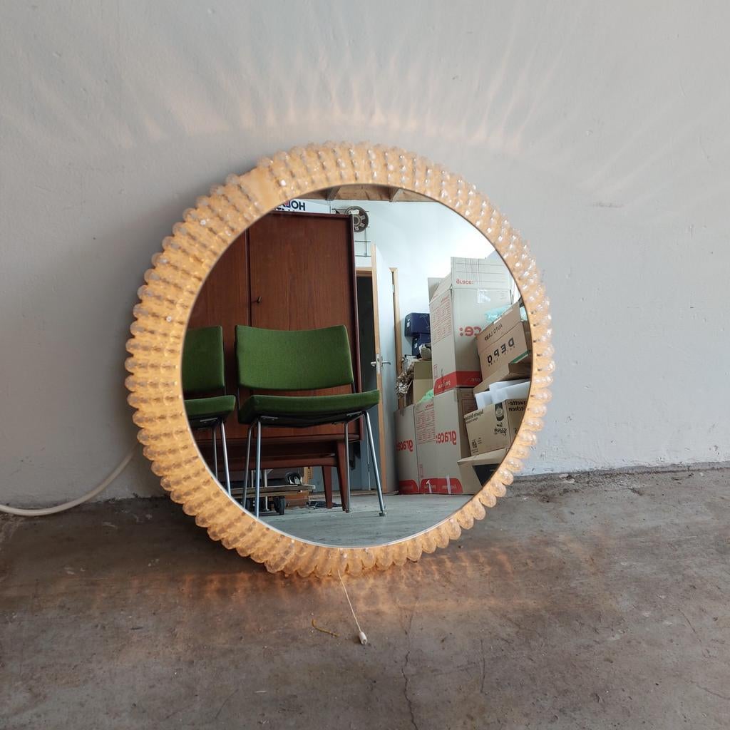 Vintage Schöninger spiegel met (achtergrond) verlichting, Ophalen, Gebruikt, Onbekend, Minder dan 100 cm