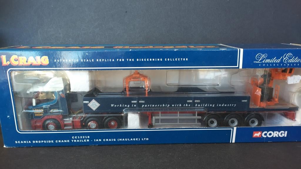 Scania 124 L stenen trailer Crane  Dropside 1:50 Corgi Pol, Corgi, Corgi, Corgi@corgi.co.uk, Nieuw