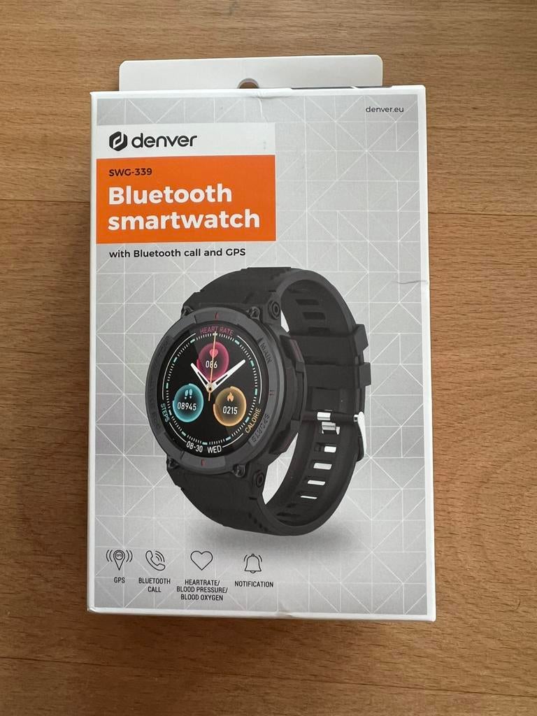 NIEUW Smartwatch Denver SWG-339, Ophalen, Hartslag, Zwart, Nieuw