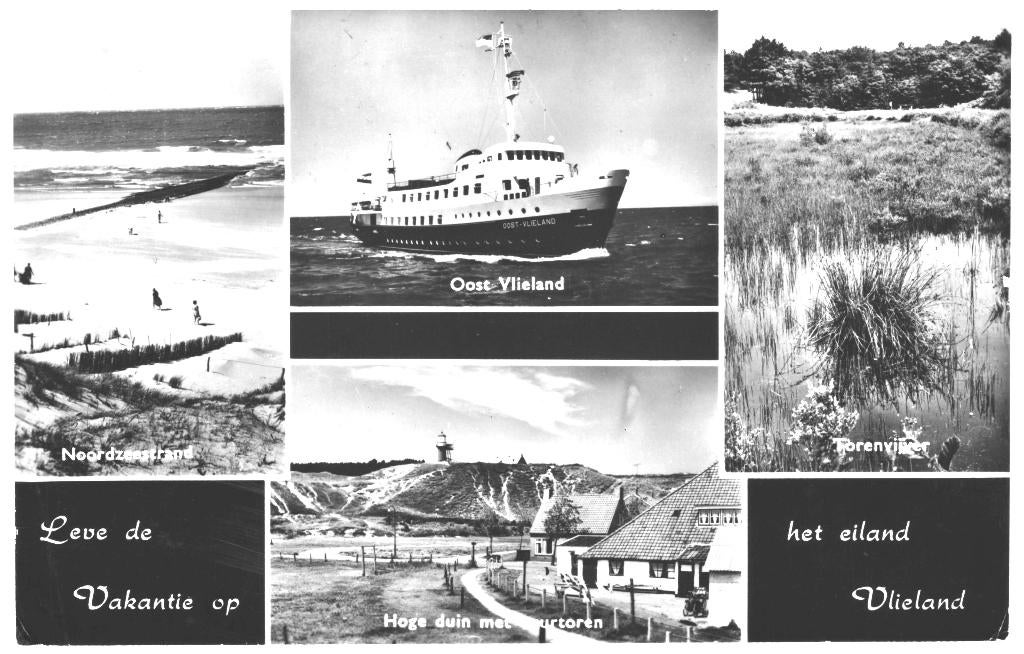 967186 Vlieland 1968 Veerboot Gelopen met zegel, Verzamelen, Ansichtkaarten | Nederland, Ophalen of Verzenden, 1960 tot 1980, Gelopen