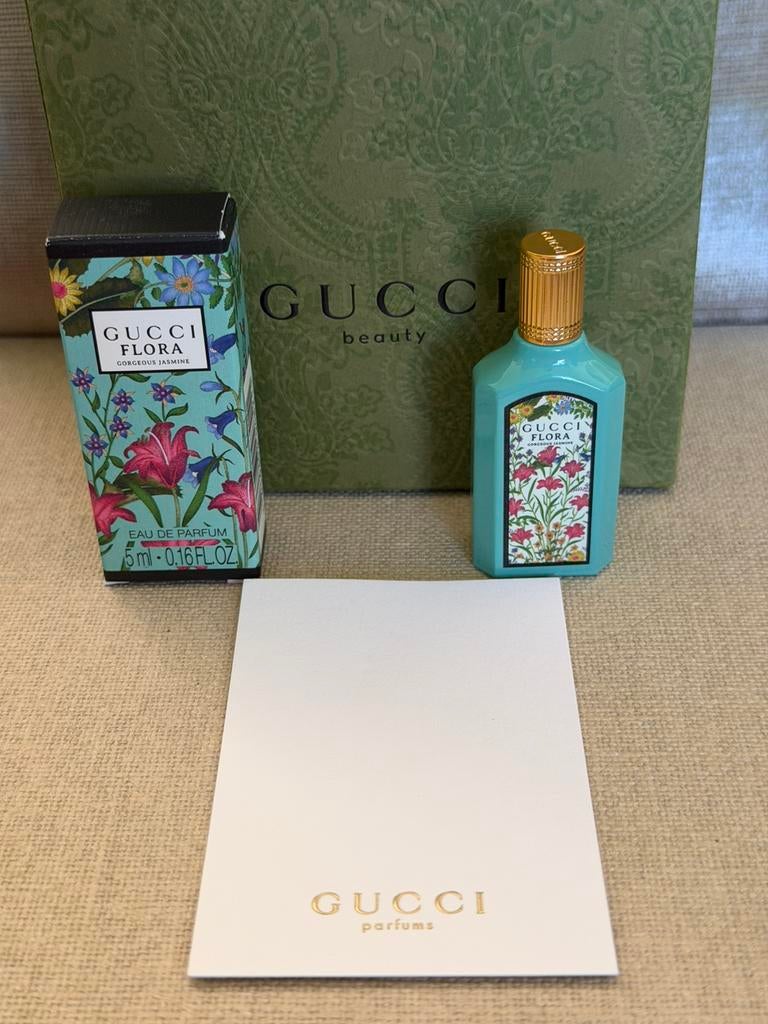 Miniatuur Gucci Flora Gorgeous Jasmine edp 5ml nieuw in doos, Ophalen of Verzenden, Nieuw, Miniatuur, Gevuld