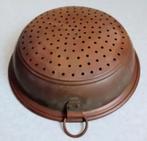 Antieke grote rood koperen zeef/vergiet, Ophalen of Verzenden