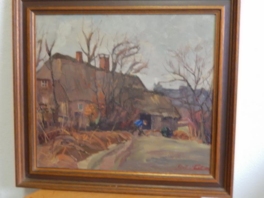 schilderij van kunstenaar v Esch, Antiek en Kunst, Kunst | Schilderijen | Klassiek, Ophalen of Verzenden