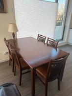 Mooie eiken eethoek met 6 stoelen merk Bannink, Ophalen, Zo goed als nieuw, Klassiek, 4 tot 6 stoelen