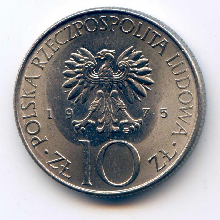 Polen 10 Zlotych 1975 UNC-, Postzegels en Munten, Munten | Europa | Niet-Euromunten, Polen, Verzenden