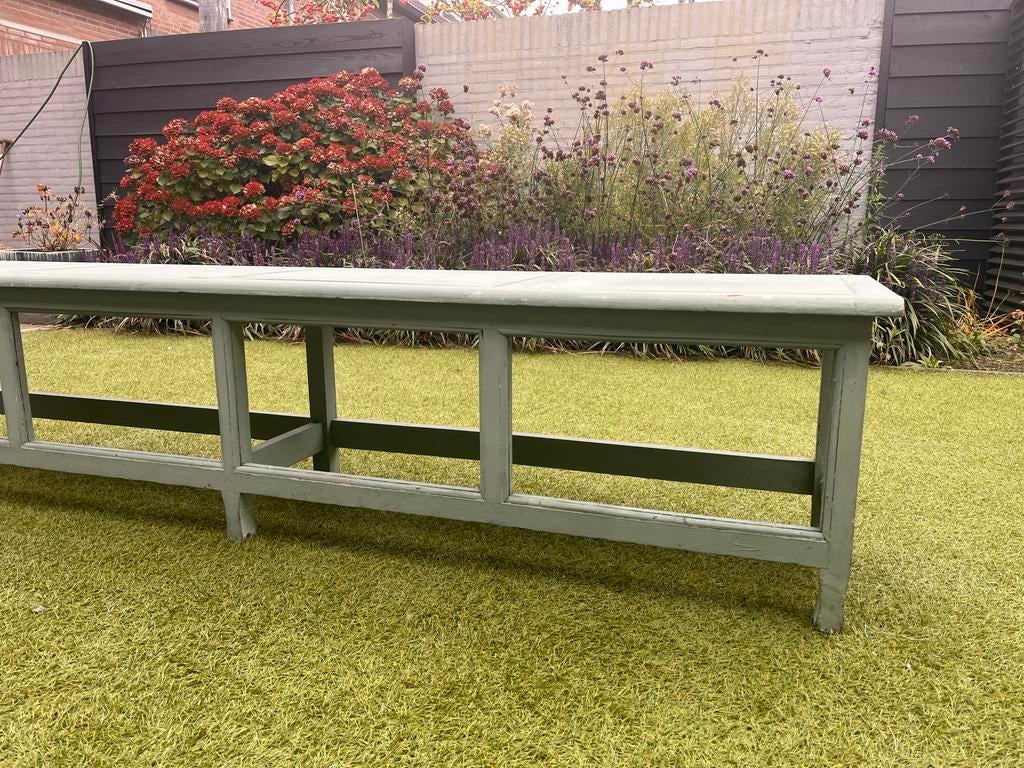 Lange houten bank voor tuin of hal, Tuin en Terras, Tuinbanken, Ophalen, Gebruikt, Hout