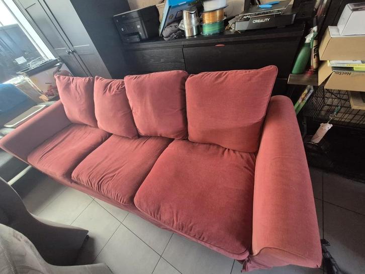 Ikea Ektorp driezit (kleur roodbruin), Huis en Inrichting, Banken | Sofa's en Chaises Longues, Gebruikt, Tweepersoons, 200 tot 250 cm