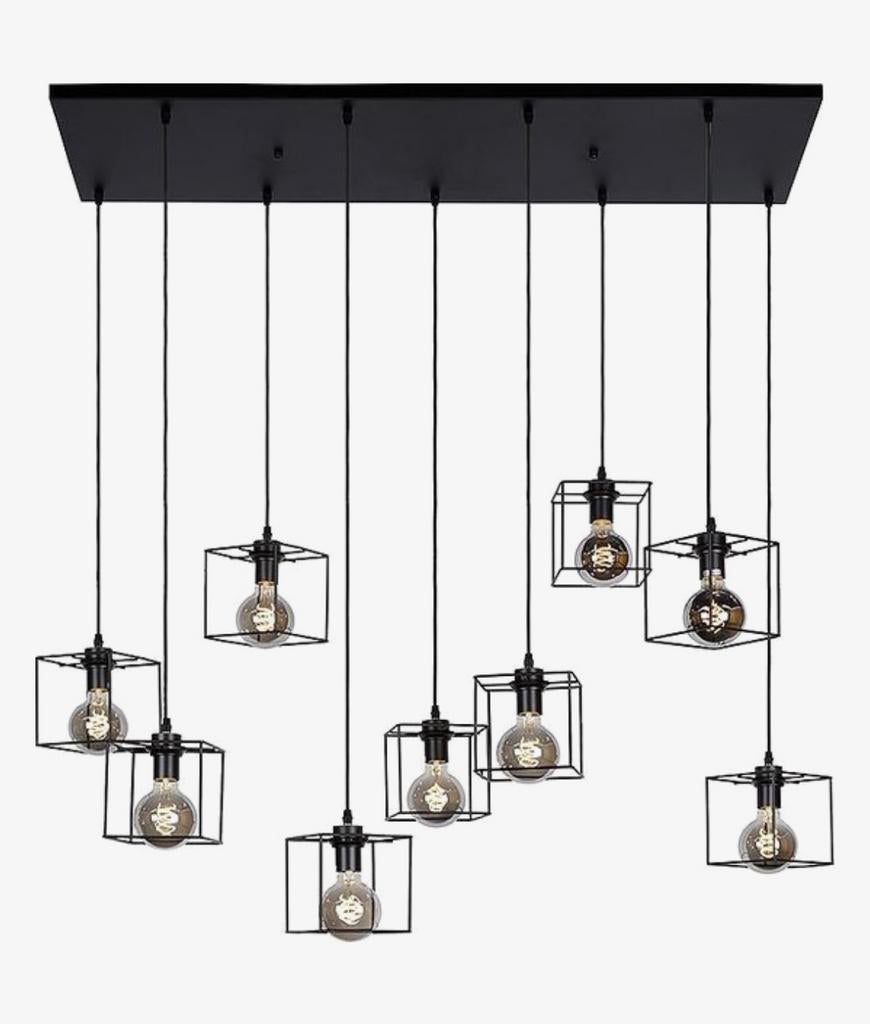 Atmooz - Industriële Hanglamp Noury - Zwart - 130cm, Ophalen, Nieuw, Metaal, 75 cm of meer