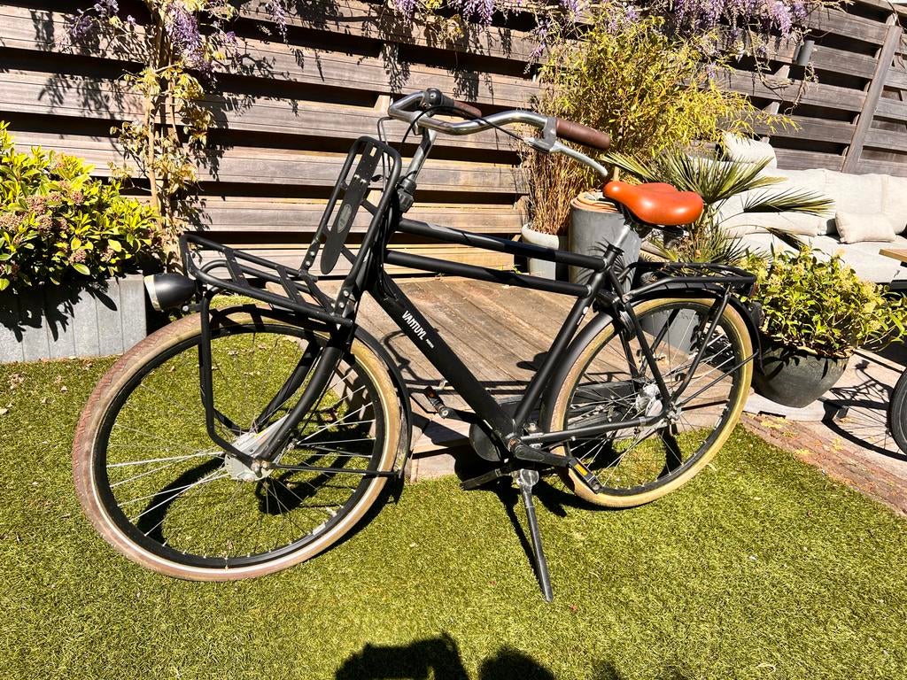 Van Tuyl Porter Herenfiets 28 inch, 7 versnellingen, Zwart, Gebruikt, Velgrem, Versnellingen, 57 tot 61 cm