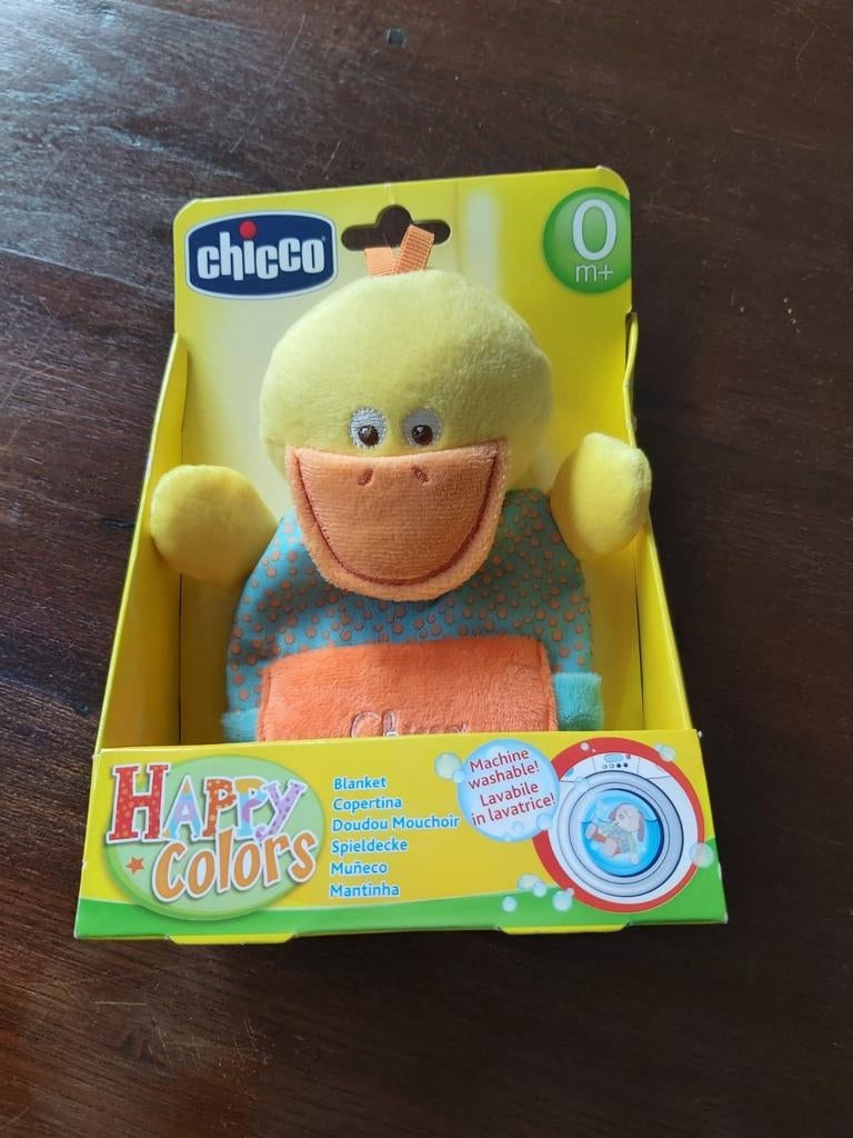 Chicco Happy Colors eend knuffeldoekje, Ophalen of Verzenden, Nieuw, Overige typen