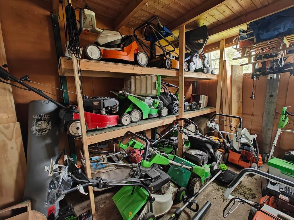 Partij grasmaaiers bosmaaiers accu en benzine €18p/s, Ophalen