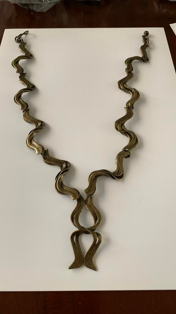 Bronzen collier nieuw, Nieuw, Ophalen of Verzenden, Goud, Overige materialen