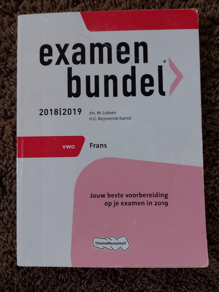 Examenbundel VWO Frans 2018-2019, Gelezen, Drs. M. Lubsen, H.G. Reijmerink-Kamst, Ophalen of Verzenden, Alpha
