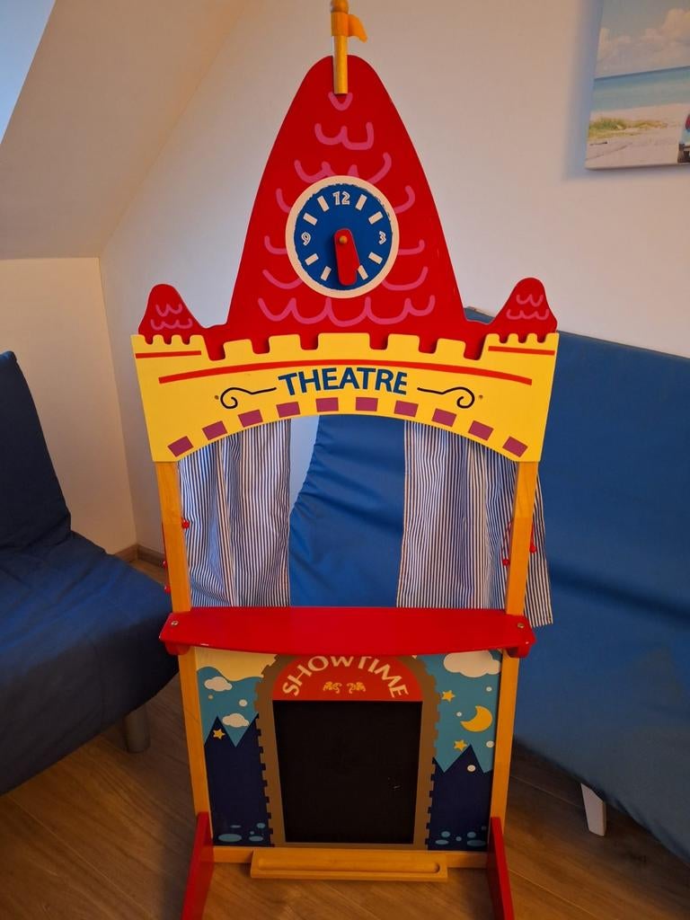 Theaterpoppenkast met grote collectie jaren '80 handpoppen!, Ophalen, Gebruikt, Poppenhuis
