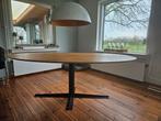 Ovale eikenhouten tafel met facet-rand 220x110, geolied, Huis en Inrichting, Tafels | Eettafels, 200 cm of meer, Zo goed als nieuw