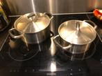 t.k.Herman den Blijker Gusto 2x RVS kookpan 18+20cm INDUCTIE, Ophalen, Gebruikt, Rvs, Kookpan of Snelkookpan