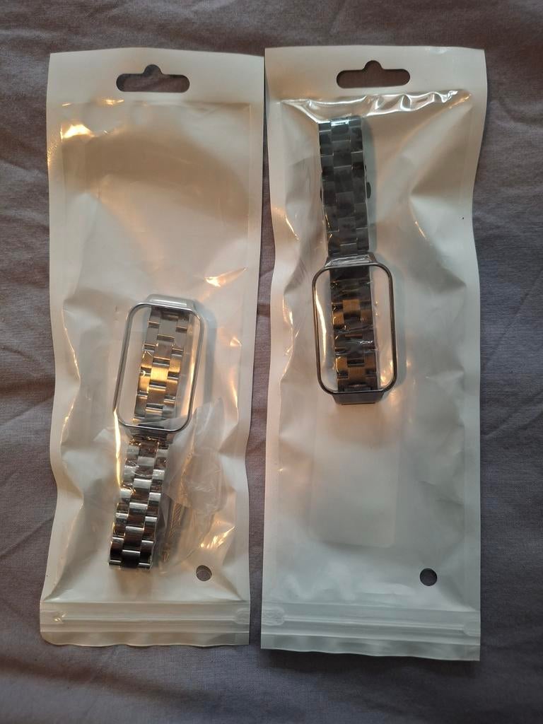 2x Stalen Bandjes Xiaomi Mi Band 8 Active - Nieuw!, Ophalen of Verzenden, Nieuw, Zilver, Xiaomi