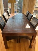 Eettafel 6 persoons koloniaal hout donker, Huis en Inrichting, Ophalen, Zo goed als nieuw, Koloniaal