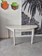 Oude halve schooltafel – wit geverfd  leuke opknapper!, Huis en Inrichting, Tafels | Sidetables, Ophalen, Gebruikt, 50 tot 100 cm