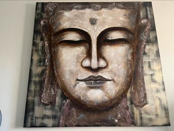 Buddha schilderij - 120 bij 120 beschikbaar voor biedingen