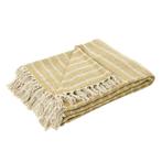 Nieuw: 2 foulards woondekens geel cème + franjes katoen, Ophalen of Verzenden, Nieuw