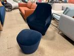 Nieuw Leolux Cantate Draai fauteuil met poef Lucir Blauw, Huis en Inrichting, Fauteuils, Leolux, Nieuw, 75 tot 100 cm, Ophalen of Verzenden