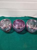 Waxcinehouders roze glas glanzend, Ophalen of Verzenden, 'T Olde Gre-j, Info@toldegrej.nl, Endepoelstraat 20f Didam