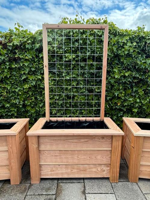 Plantenbak met klimop - Douglas zweeds rabat - 100x40x180, Tuin en Terras, Bloembakken en Plantenbakken, Zo goed als nieuw, Hout