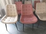 Set van 8 mooie velvet stoelen roze en champagne, Huis en Inrichting, Ophalen, Overige kleuren, Velvet, Zo goed als nieuw