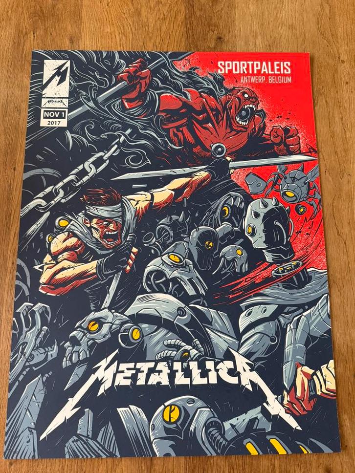 Tourposter Metallica Sportpaleis 1 november 2017 nr 155/320, Verzamelen, Posters, Zo goed als nieuw, Muziek, Rechthoekig Staand