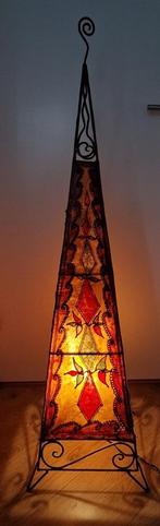 Marokkaanse / orientaalse lamp, leder en henna, Huis en Inrichting, Lampen | Vloerlampen, Ophalen, Gebruikt, 100 tot 150 cm, Oosters