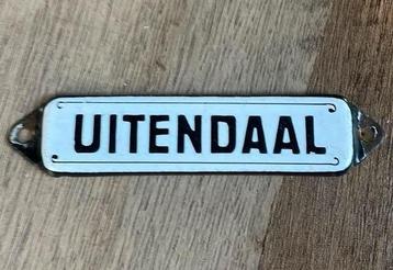 Antiek emaille Art Nouveau huisnaamplaatje beschikbaar voor biedingen