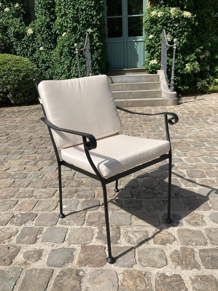Exclusieve Tuinstoel - Metaal Gepoedercoat - Met Kussens, Tuin en Terras, Tuinstoelen, Nieuw, Metaal, Ophalen of Verzenden