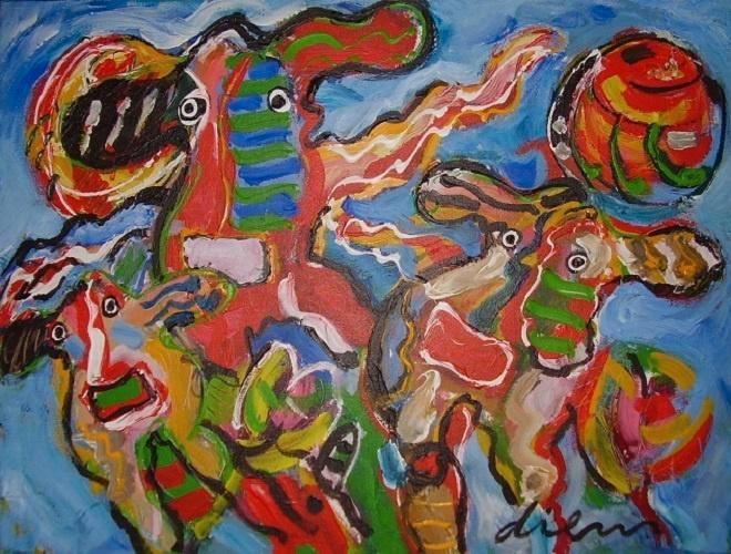 Peter Diem - "Fly High", Antiek en Kunst, Kunst | Schilderijen | Modern, Ophalen