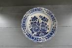 Vintage groot Delfts Blauw wandbord met bloemen, Verzenden