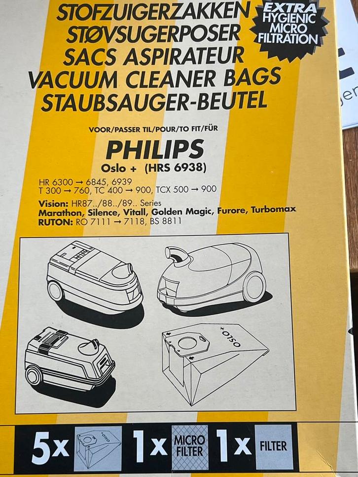 Philips Stofzuigerzakken Oslo+ (HRS 6938), Witgoed en Apparatuur, Stofzuigers, Nieuw, Stofzuiger, Stofzak, Ophalen of Verzenden