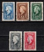 Suriname nr. 229-233 Koningin Wilhelmina 1945 gestempeld, Postzegels en Munten, Postzegels | Suriname, Verzenden, Gestempeld