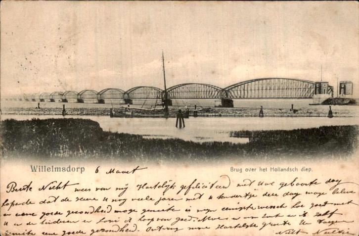Willemsdorp- Brug, Verzamelen, Ansichtkaarten | Nederland, Gelopen, Zuid-Holland, Voor 1920, Ophalen of Verzenden
