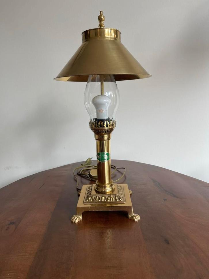 Vintage Tafellamp - Paris Orient Express, Huis en Inrichting, Lampen | Vloerlampen, Gebruikt, Minder dan 100 cm, Glas, Ophalen of Verzenden