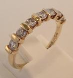 Geelgouden ring met CZ’s – verlovings- of trouwring, Verzenden, Met edelsteen, Dame, Goud
