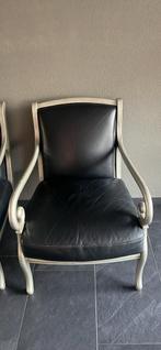 2 leren fauteuils, Huis en Inrichting, Fauteuils, Ophalen, Zo goed als nieuw, 50 tot 75 cm, Leer