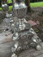 Twee zware verzilverde kandelaars, Ophalen of Verzenden, Zilver